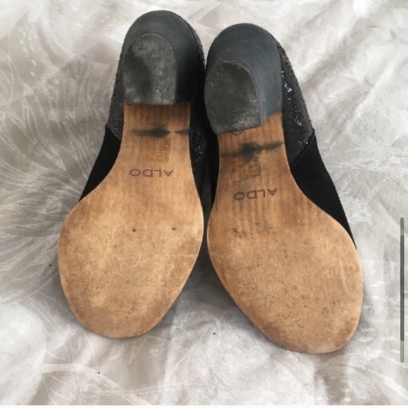 ALDO dazzlin’ glitter heel suede ankle booties - Picture 5 of 6